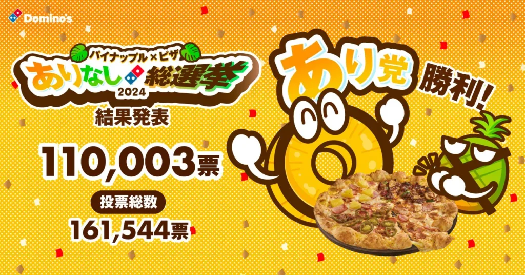 パイナップル×ピザ総選挙2024：“あり党”が68%で勝利！